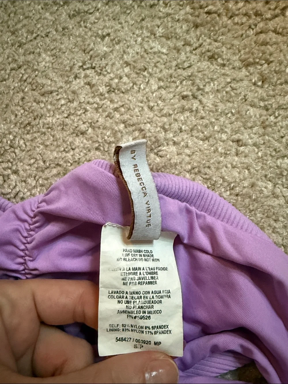 BECCA Lilac Ribbed Bikini Set - Picture 4 of 8